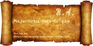 Majerszky Ambrózia névjegykártya
